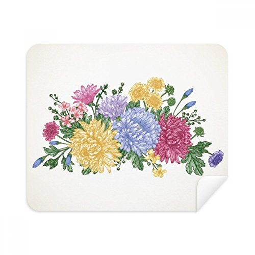DIYthinker Chrysanthemum Grün Pflanze Blume Telefon Bildschirmreiniger Gläser Reinigungstuch 2Pcs Suede Fabric