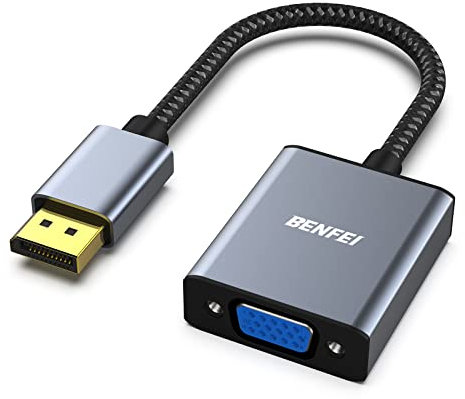BENFEI DisplayPort a VGA, adattatore da DP a VGA placcato in oro (maschio a femmina) compatibile per Lenovo, Dell, HP, ASUS,Custodia in nylon e alluminio