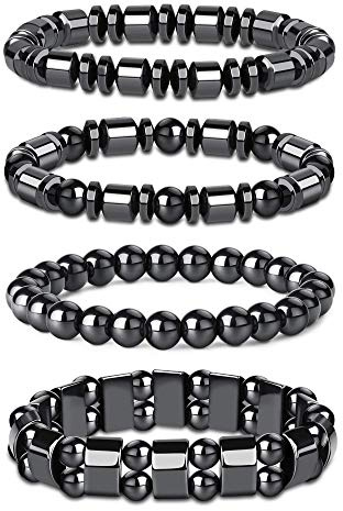 Milacolato 4 Pcs Hématite Bracelet pour Hommes Femmes Bracelet Bracelet Magnétique Tigre Oeil Bracelets