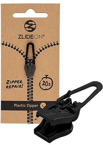 ZlideOn Cursore Cerniera Ricambio - Nero, Normale (L) - Cursori per Cerniere Lampo in Metallo (Disponibile in Varie Taglie)