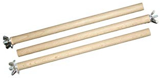 pipano 3 x Sitzstange 25 cm lang Buche, Durchmesser 14 mm für Vogelkäfig, Wellensittich, HS1425/3