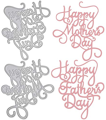 OOTSR Cutting Dies for Card Making, Happy Mother's Day and Happy Father's Day Die Cuts, Embossing Tool Stencil Template Mold DIY Album Paper Card Craft Die for Scrapbooking Decor