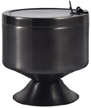QHLOM Portacenere per Auto creatività Posacenere Auto con Coperchio, Piedi Alti Cassetto di Cenere Auto Easy Pulizia, posacenere Auto in Acciaio Inox for Uso Domestico Cestino (Color : Black)
