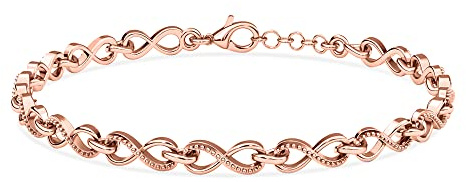TJC 925 Sterling Silver Infinity Bracelet for Women Adjustable Bracelet | 6.5-8 Infinity Symbol Gold/Silver Bracelets Extender for Womens, Birthday Anniversary Jewellery Gift for Her Daughter Wife