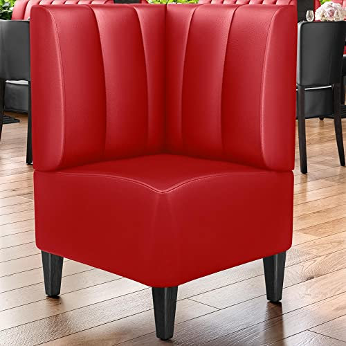GGMMÖBEL Miami | Gastro Eckbank | B:H 64 x 103 cm | Rot | Gestreift | Leder | Bistro Eckbank
