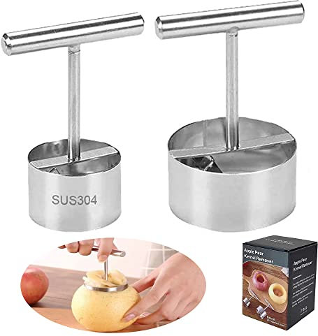 LONGHAO 2 Pcs,Descorazonador De Manzana,Corazones Manzana,Vaciador De Manzana,Divisor De Manzana,Descorazonador De Frutas MultifuncióN,Para El Procesamiento De Frutas En La Cocina,TamañOs