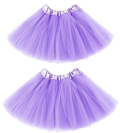 RY-EALY Niños Tótem Falda de Ballet Poncho Tul elástico 3 Tier Disfraz Hada Princesa Danza Rendimiento Carnaval Halloween Año Nuevo Vestido de Fiesta 2-8 años（Morado）