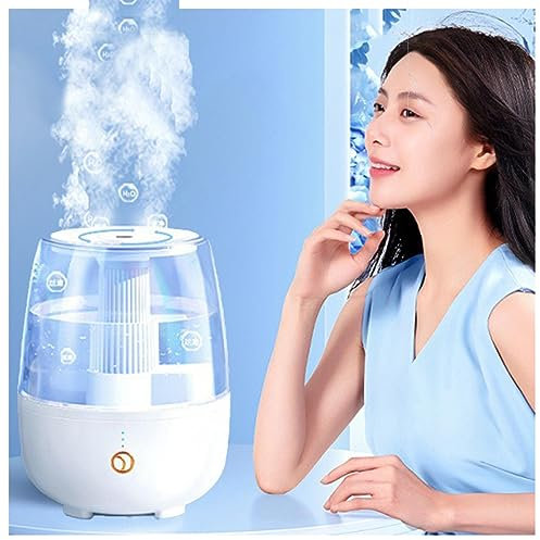 6.8L Humidificateur D'Air BéBé, Deux Buses Vapeur Rotatives à 360° Humidificateur Dair Bebe, Avec TéLéCommande Humidificateur D'Air Chambre Bebe, Pour BéBéS Et Plantes,White