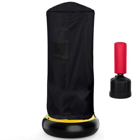 Boxsack-Abdeckung,420D Oxford Wasserdicht Schwerer Standboxsack Schutzhülle,Schwere Standboxsack-Abdeckungen,Schutzhülle für freistehenden Boxsack(Size:147x33cm(58 Hx13 D),Color:Black)