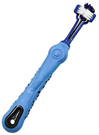 Lot de brosses à dents 3 côtés pour chien - En plastique multicolore - Triple tête - Pour chiens et chats - Pour nettoyage de la bouche des chiens de petite et grande taille