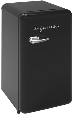 INFINITON Frigorifico Cooler CL-V90L8NEA, 91 l, E, 87 cm, Acabado Vintage, Negro