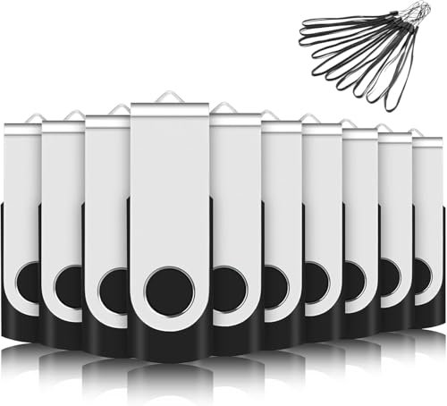 32 GB – Lote de 10 Llaves USB 2.0 giratorias, Almacenamiento de Memoria Stick Disco Flash USB Multicolor (32GB*10pcs)