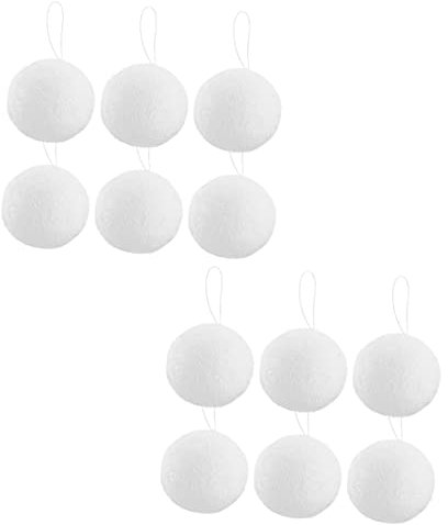 FUNOMOCYA Teiliges Weiße Weihnachtskugeln Aus Schaumstoff Leicht Sicher Und Frostfest Inklusive Aufhänger Langlebiger Christbaum-schmuck Für Weihnachtsbaum-deko Geeignet Für Weihnachten Und