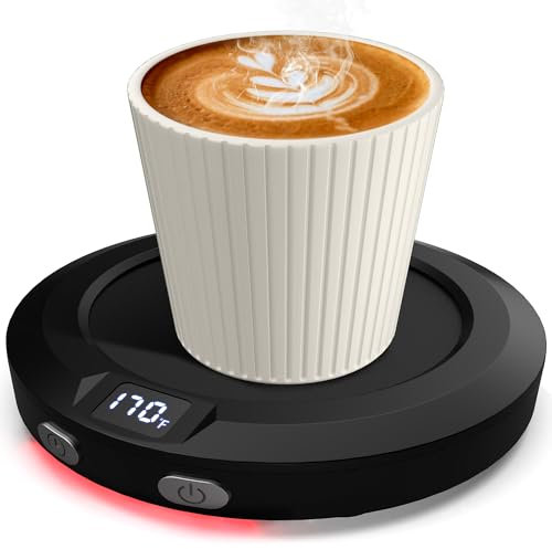 MXMZHXU Tassenwärmer, 30 W Kaffeetassenwärmer mit 3 Temperatureinstellungen und Umgebungslicht, 2–12 Timer, intelligente Platte für Schreibtisch, Getränke, Kaffee, Tee, Milch, Kerze