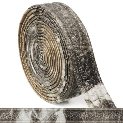 WAPANE Molduras de Pared Autoadhesivas con Relieve – Cenefas Adhesivas Decorativas de Espuma para Cocina y Baño, Cenefa Adhesiva Clásica para Azulejos y Espejos, Estilo Mármol