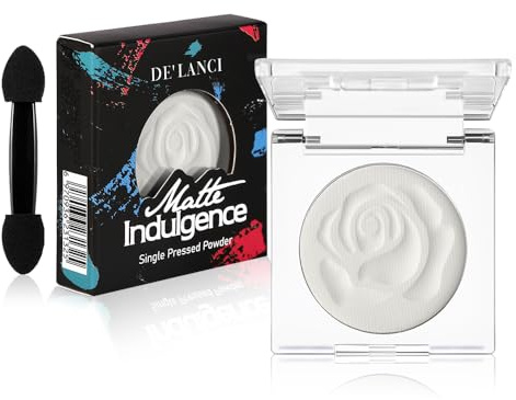 Matte Weißer Lidschatten Kompakt mit Applikator, Langanhaltend, Wasserfest Reisefreundlicher Weißer Lidschatten für Smokey Eyes, Highlighting, Eyeliner Basis, Cut Crease, Innerer Augenwinkel, Gothic
