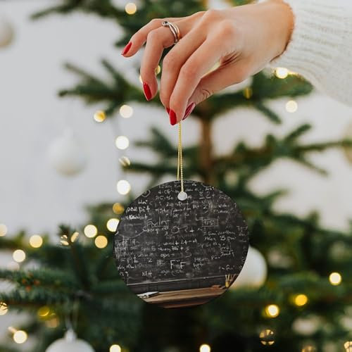 Weihnachtsschmuck 2024 Weihnachtsbaum Rund Keramik Anhänger Tafel Tapete Lustige Weihnachtsanhänger Hängende Weihnachtsbaum Dekoration für Zuhause Neujahr Party Supplies Geschenke