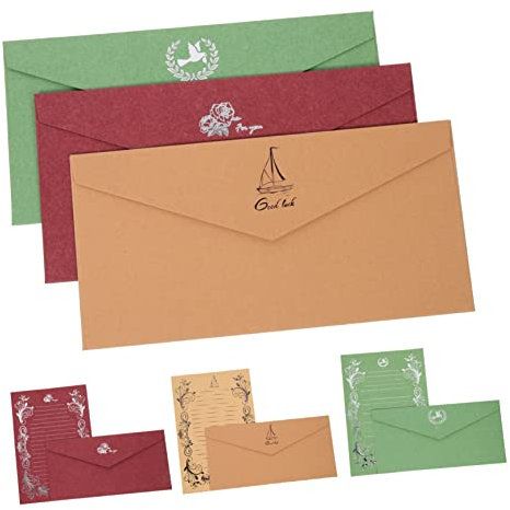 DIYEAH 12sätze Retro Einladungsset Teiliges Briefpapier Umschläge Stilvolle Business-karten Für Geburtstag Mit Eleganten Designs Verschiedenen Farben