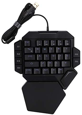 flexman Teclado para Juegos con una Mano de 35 Teclas, Teclado Mecánico para Juegos con Retroiluminación con Cable y una Mano con Función de Definición Macro para Wins 2000 XP ME