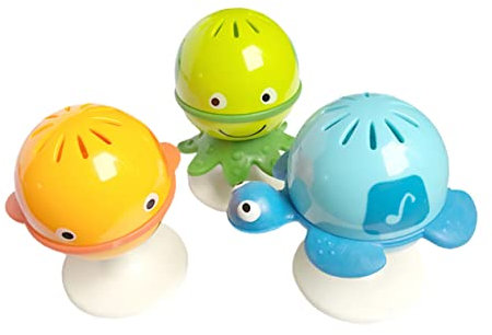 Abaodam Handrassel Saugnapf Rasselspielzeug Mit Glocke Für Kleinkinder Abs Material Leicht Kompakt Motorikförderndes Greifspielzeug Für Essenszeit Und Babyspielzeug