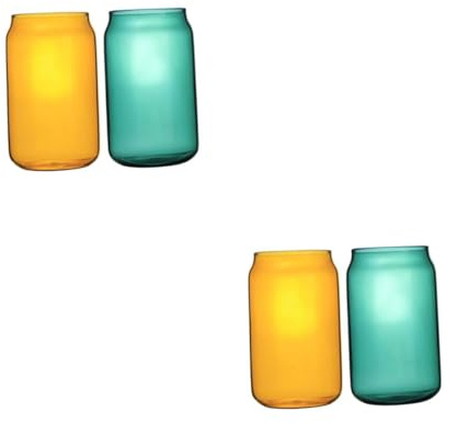 IMIKEYA 4pcs Cup Water Mugs Double Wall Design Glasses for Drinks for Bedside Nightstand Glass Carafe for Home