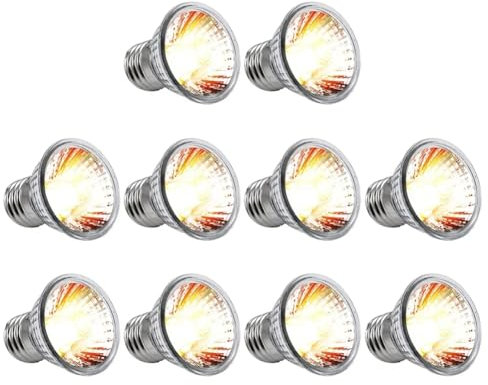MVKLIW 10 Stück Reptilien-Lampe, Schildkröte, UV-Glühbirnen, Heizlicht, Vollspektrum-Sonnenlampe für Amphibien, 75 W