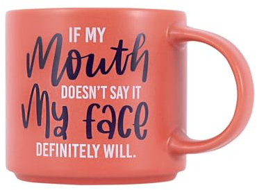 Splosh - Cheeky Mugs | Funny Coffee Mug with Humorous Sayings and Messages | Unique Gift Ideas for Her and for Him | Coffee & Tea Lovers | 390ml (Coral)
