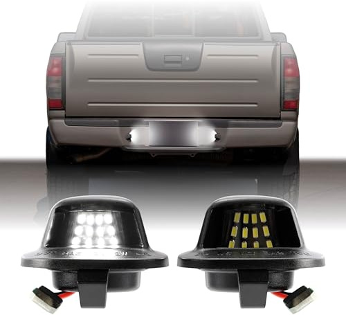 USR 98-04 D22 Pickup Truck License Plate Light – LED Plate Lamps (Left + Right) Pair - Compatible with 1998-2004 Nissan Frontier Pick Up Trucks / 1999-2004 Xterra All Models (LED WHITE 6000K UPGRADE)