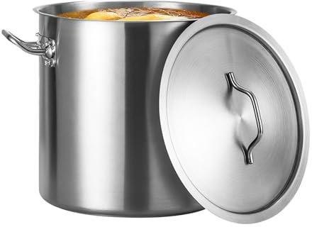 Olla Grande de Acero Inoxidable con Tapa y asa, Ideal para Sopa, estofado y Cocina, 25 l