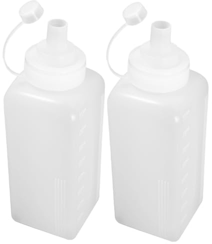 MAGICLULU 2piezas Botellas De Plástico Exprimibles Con Tapa Antigoteo Dispensadores De Salsa y Aderezos Para Ketchup Vinagre y Aceite Unidades Ligeras y Duraderas Para Uso Diario Cocina