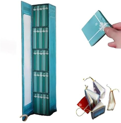 Mini Book Advent Calendar 2025, Halloween Advent Calendar with 24 Books for Book Lovers Gifts, Christmas-Books Calendar for Miniature Library Holiday Decoration (Blue)