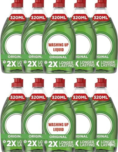 fairy washing up liquid pack10 (320ml Each) - fairy washing up liquid Original Dishwasher Cleaner