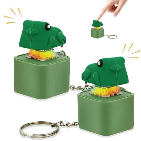 Dongcill 2 Piezas Llavero Anti-Estrés Rana – Juguete Fidget con Luces y Sonido – Para Aliviar la Ansiedad y Ayudar a la Concentración