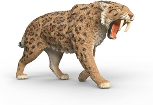 schleich DINOSAURS | Smilodonte 15054 | figura animale dettagliata | regalo per ragazze e ragazzi | giocattolo robusto per giocare e collezionare | figura dai 5 anni | 14 x 7 x 3 cm