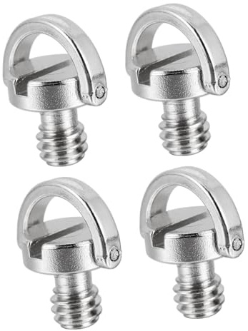 OUNONA Vite con Anello d 1/4 per Piastra a Sgancio Rapido Fotocamera, Vite di Montaggio per Treppiede e Monopiede, Accessorio con Foro Standard e Anello per Tracolla, Set da 4 Pezzi