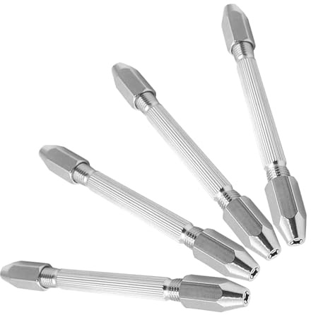 Hohopeti Mini de Doble Extremo para Taladro Manual de Joyería, 4 Piezas Hexagonales, Alta Dureza Resistente al Desgaste, Compatible Herramientas de Relojero Profesionales y Bricolaje