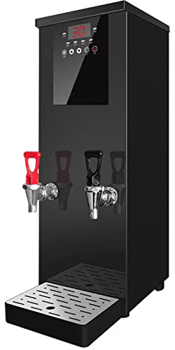 Electric Water Boiler, Double Tap Hot and Cold Water Heater, 55L, Temperature Display, Timer Switch, 40-100°C Temperature Adjustment for Beverage Preparation
