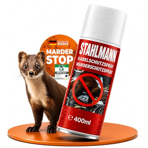 STAHLMANN® Marderschreck Auto [400 ml] Marderspray Motorraum Langzeit | Marderabwehr Auto | Marderspray Motorraum | Marderschutz für Kabel & Schläuche | Langzeitschutz | 400 ml