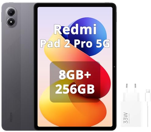 XIAOMI Redmi Pad 2 Pro 5G 8GB + 256GB 12.1 120Hz 2.5K Batería Grande 12000mAh (Typ), Snapdragon 7s Gen 4, eSIM, Carga Rápida de 33W Gris, puede Cargador de 33W