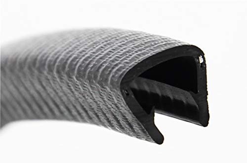 SMI-Kantenschutzprofil KS9-12S für 9-12mm PVC mit Stahleinlage Schwarz selbstklemmend ohne Kleber - Kantenschutz, Kederprofil, Kantenprofil, Kantenschutzleiste für Bleche, Platten (10 m)