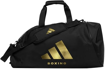adidas ADIACC052B - Borsa sportiva unisex per adulti, 2 in 1, nero/oro, M