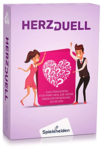 Spielehelden Herzduell | Spiele für Paare zu zweit | Beziehungs- Quiz | Quiz Spiel Erwachsene | Geschenke für Freund Freundin Hochzeitsgeschenk
