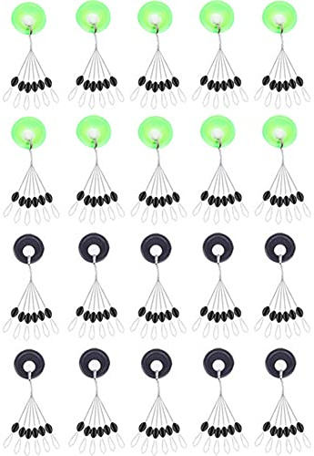 PiniceCore 120pcs / Set Fischen Bobber Beads Stopper Float Senkblei Stops Angelgerät Zubehör Für Line Number 0,4-2,0 Olive