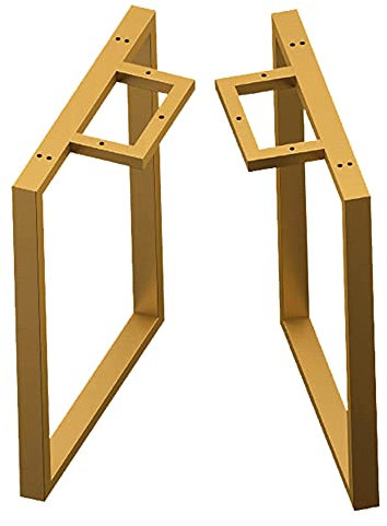 GEREP 2×Tischgestell Kufengestell Tischkufen, DIY Esstisch, Schreibtisch, Couchtisch, Bank, Einfache Montage/golden / W80×H70cm