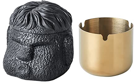 Cutfouwe Tischmülleimer Mit Deckel 600Ml Tischabfalleimer Schreibtisch Kompaktes Design Kosmetikeimer Mini Mülleimer Bad Für Den Waschtisch,Schwarz