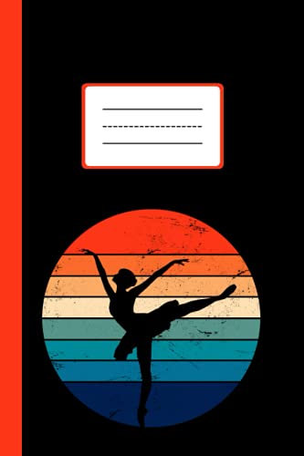 Ballett Notizbuch: Kariertes Notizheft A5 als Tagebuch oder Journal verwendbar - Retro Ballerina Tänzerin - Tanzen Geschenkidee