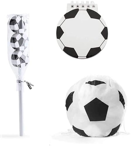 10 Rucksäcke, Notizbuch und Bleistift mit Radiergummis, Motiv: Fußball, Geschenke für Kinderveranstaltungen, Hochzeiten, Kommunion, Taufe, Geburtstag, Kinder