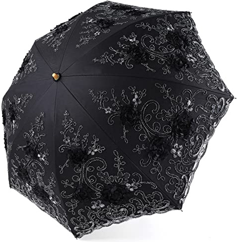 BABEYOND Lace Parasol Ultraviolet-Proof Folding Umbrella UPF50+ Embroidery