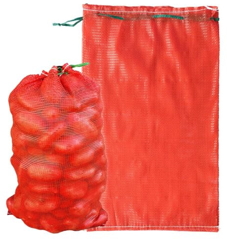 deebree Extra Large Mesh Produce Bags 60 lbs Reusable Onion Sacks Vegetable Storage Bags Washable Net Bag 21” x 32” for Onion Potato Firewood Crawfish, Pack of 10