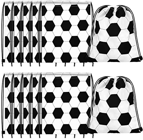 Tiamu 12 Stück Fußball Tasche für Kinder, Rucksack mit Kordelzug, Wasserdicht Turnbeutel Gym Bag, Leicht Sportbeutel Große Basketball Rucksack für Fitnessstudio, Reisen, Schwimmen 30 x 40cm